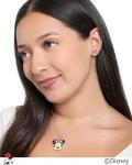 Disney Minnie Mouse Necklace and Stud Earrings for Women Official License, Fashion Jewelry Set with Red Chain and Enamel