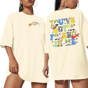 You've Got A Friend in Me Shirt Women Oversized Magical T-Shirt Cute Family Vacation Holiday Funny Graphic Tee Top Apricot