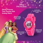 Disney Princess Watch for Girls, Age 4-7, Toddler Princess Watch, Kids Pink Silicone Strap, Pink Case, White Dial - Perfect Watches for Young Girls, Ideal Gift Little Princesses!
