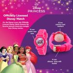 Disney Princess Watch for Girls, Age 4-7, Toddler Princess Watch, Kids Pink Silicone Strap, Pink Case, White Dial - Perfect Watches for Young Girls, Ideal Gift Little Princesses!