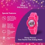 Disney Princess Watch for Girls, Age 4-7, Toddler Princess Watch, Kids Pink Silicone Strap, Pink Case, White Dial - Perfect Watches for Young Girls, Ideal Gift Little Princesses!