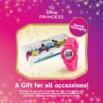 Disney Princess Watch for Girls, Age 4-7, Toddler Princess Watch, Kids Pink Silicone Strap, Pink Case, White Dial - Perfect Watches for Young Girls, Ideal Gift Little Princesses!