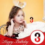 Mickey Mouse Birthday Candles with Number 3
