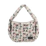 Bioworld Mickey Mouse Classic Mickey Face All-Over Print White 17" Quilted Ruched Tote