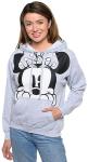 Disney Womens Hoodie Minnie Mouse Peeking Pullover (Heather Grey, X-Large)