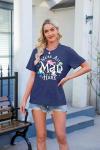 Magical Shirt Women Magic Princess T-Shirt We're All Mad Here Fairy Graphic Shirts Vacation Party Casual Short Sleeve Top Blue