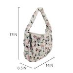 Bioworld Mickey Mouse Classic Mickey Face All-Over Print White 17" Quilted Ruched Tote