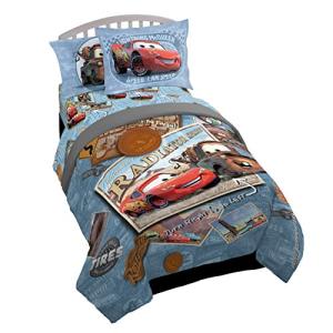 Disney/Pixar Cars Tune Up Blue/Gray 7 Piece Full Bed in A Bag with Lightning McQueen & Mater in Radiator Springs (Official Disney/Pixar Product)