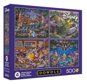 Ceaco – Dowdle Disney 4 in 1 Multipack Jigsaw Puzzle Colorful Puzzle for Adults – Precision-Cut Pieces, Beautiful Artwork, and Hours of Relaxing Fun