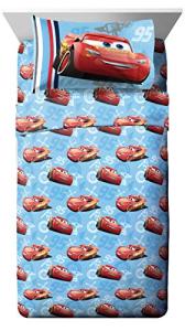 Disney/Pixar Cars 95 Twin 3 Piece Blue Sheet Set with Lightning McQueen (Official Disney/Pixar Product)