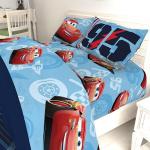 Disney/Pixar Cars 95 Twin 3 Piece Blue Sheet Set with Lightning McQueen (Official Disney/Pixar Product)