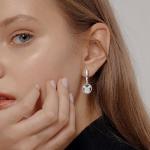 Mouse Earrings for Women Sterling Silver CZ Round Mouse Dangle Hoop Earrings Sparkling Cute Love Minnie Huggie Animal Earrings Lucky Cute Princess Jewelry Gifts for Women Daughter Birthday Party