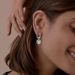 Mouse Earrings for Women Sterling Silver CZ Round Mouse Dangle Hoop Earrings Sparkling Cute Love Minnie Huggie Animal Earrings Lucky Cute Princess Jewelry Gifts for Women Daughter Birthday Party