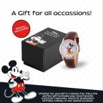 Disney Mickey's Articulating Hands Watch - Mickey Mouse Watch for Women - Vintage 90s Watches - Stylish Women's Toys - Classic Design - Gold Case - Brown Leather Strap