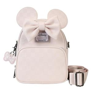 Loungefly Minnie Mouse Checkered Texture Convertible Mini Backpack & Crossbody Bag