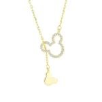 Marsgoo Twin Mouse Necklaces for Women (Yellow)