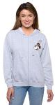 Disney Hoodie Womens Mickey & Minnie Mouse Print Zip Up (Light Grey, Large)