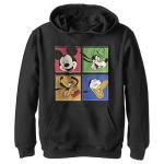 Boy's Mickey & Friends Character Grid Pull Over Hoodie - Black - Large