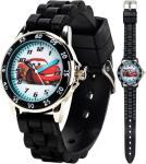 Accutime Disney Pixar Cars Lightning McQueen Time-Teaching Watch for Kids with Interactive Racing Dial