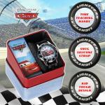Accutime Disney Pixar Cars Lightning McQueen Time-Teaching Watch for Kids with Interactive Racing Dial