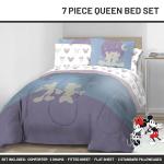 Jay Franco Disney Mickey Mouse & Minnie Mouse Queen Size Comforter Set - 7 Piece Bedding Includes Sheet Set & Pillow Covers - Super Soft Cozy Bedding
