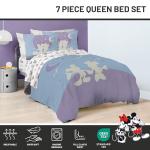 Jay Franco Disney Mickey Mouse & Minnie Mouse Queen Size Comforter Set - 7 Piece Bedding Includes Sheet Set & Pillow Covers - Super Soft Cozy Bedding