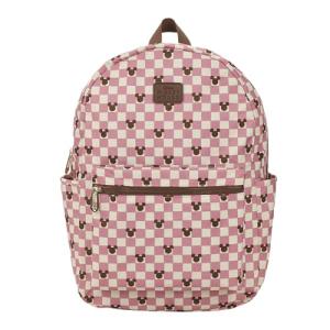 Disney Mickey Mouse Adult Pink Checkered 16.5" Travel Backpack