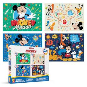 Disney Mickey Mouse & Friends - CEACO 4-in-1 Multipack Jigsaw Puzzles - Made for Kids - Ages 3–6+
