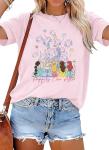 Magical Shirt for Women Princess Shirt Magic Kingdom Tshirt Family Vacation T Shirt Casual Short Sleeve Tops B-Pink