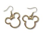 Gold and Silver Classic Mouse Ear Shaped Earrings (Gold, Standard)