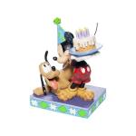 Enesco Disney Traditions by Jim Shore Pluto and Mickey Mouse Birthday Cake Figurine, 6.2 Inch, Multicolor