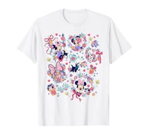 Disney Minnie Mouse and Figaro Flower Garden Collage T-Shirt