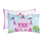 EVERYDAY KIDS 4 Piece Toddler Bedding Set -Princess Storyland- Includes Comforter, Flat Sheet, Fitted Sheet and Reversible Pillowcase