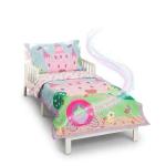 EVERYDAY KIDS 4 Piece Toddler Bedding Set -Princess Storyland- Includes Comforter, Flat Sheet, Fitted Sheet and Reversible Pillowcase