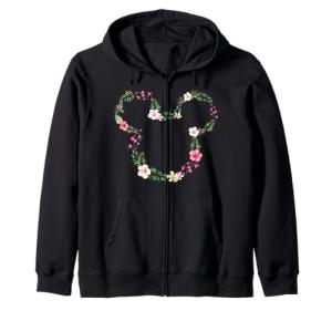 Disney Mickey & Friends Mickey Tropical Floral Ears Zip Hoodie