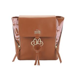 Disney Minnie Mouse Classic Faux Leather Mini Backpack with Bow Accent and Polka Dot Lining