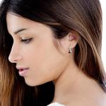 Disney Minnie Mouse Jewelry, February Crystal Birthstone Silver Plated Hoop Earrings, Latch Back