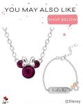 Disney Minnie Mouse Jewelry, February Crystal Birthstone Silver Plated Hoop Earrings, Latch Back