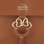 Disney Minnie Mouse Classic Faux Leather Mini Backpack with Bow Accent and Polka Dot Lining