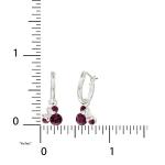 Disney Minnie Mouse Jewelry, February Crystal Birthstone Silver Plated Hoop Earrings, Latch Back