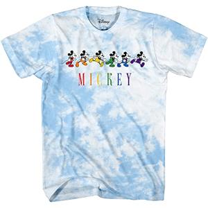 Disney Mens Mickey Mouse Shirt - Classic Mickey Mouse Tie Dye Tee Shirt - Mickey Mouse Tie Dye Wash Graphic T-Shirt (Tie Dye Blue, Medium)