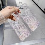 iFiLOVE for iPhone 17 Pro Max Bling Liquid Castle Fireworks Case, Cute Luxury Sparkle Flowing Glitter Quicksand Shockproof Protective Case Cover for Girls Women Kids (Pink)