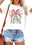 Women Magic Kingdom Shirt Castle Graphic Shirts Casual Family Vacation Holiday T Shirt Cute Short Sleeve Tee Top White