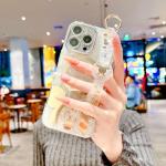 AYABUCO for iPhone 15 Pro Case, Cute Cartoon Mouse Pattern with Wrist Strap Kickstand, Glitter Bling IMD Design, Soft TPU Shockproof Full-Body Protection, for Girls & Women