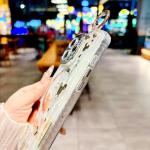 AYABUCO for iPhone 15 Pro Case, Cute Cartoon Mouse Pattern with Wrist Strap Kickstand, Glitter Bling IMD Design, Soft TPU Shockproof Full-Body Protection, for Girls & Women