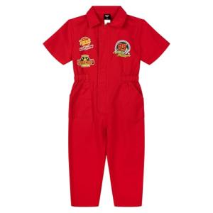 Disney Cars Lightning McQueen Little Boys Racing Mechanic Suit One Piece Zip Up Pit Crew Outfit Red 5