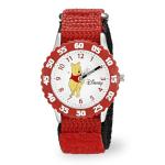 Disney Kids' Bezel Stainless Steel Time Teacher Analog Nylon Strap Watch