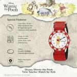 Disney Kids' Bezel Stainless Steel Time Teacher Analog Nylon Strap Watch