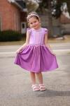 Disney Princess Rapunzel Toddler Girl Dresses 2 Pack Purple Ruffle Sleeve Costume & Casual Sleeveless Sundress Set Birthday Summer Clothes 4-5T