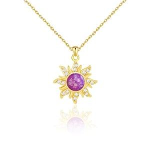 DAYANEY Tangled Necklace for Girls, Tangled Accessories Jewelry Costume as Birthday Gifts for Daughter Adult Women as Fairy Gold Sun Pendant Necklace, Purple Jewelry Gifts Outfits Skirt Dress